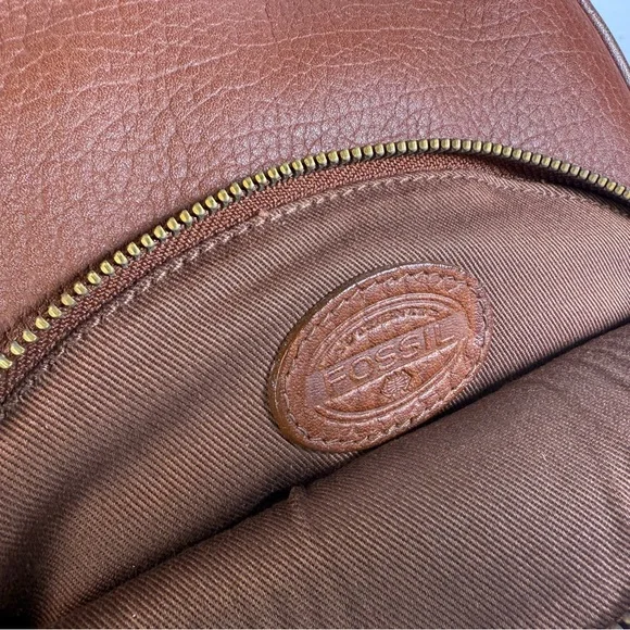 Fossil Unisex Brown Leather Bag NWT - Picture 4 of 8